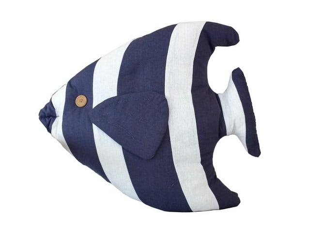 Blue Tropical Fish Pillow- 18 in.