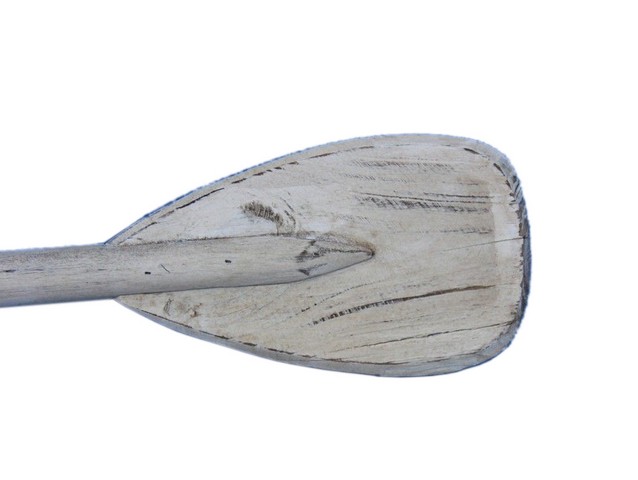 Picture of Handcrafted Decor Paddle-24-101 Wooden Rustic Whitewashed Decorative Rowing Boat Paddle with Hooks- 24 in.