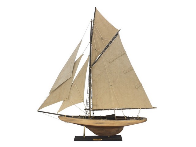 Picture of Handcrafted Decor R-Columbia-30 Wooden Rustic Columbia Model Sailboat Decoration Limited- 30 in.