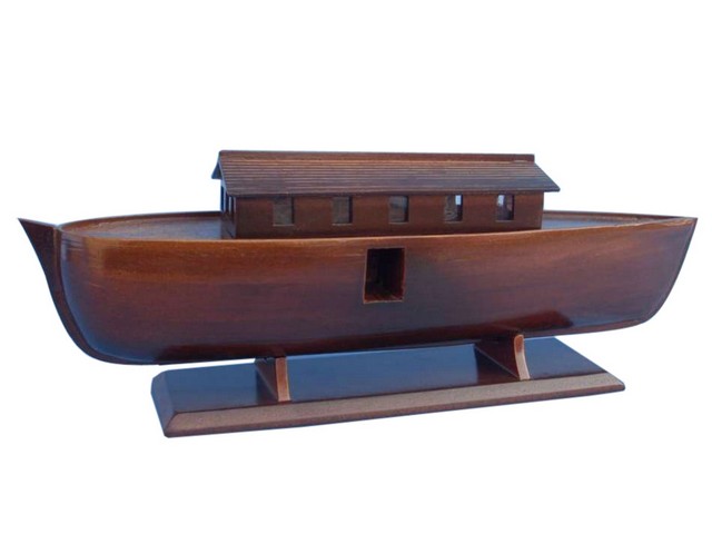 Wooden Noahs Ark Model Boat- 14 in.