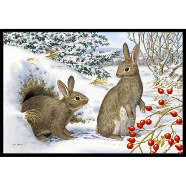 Carolines Treasures ASA2181JMAT Winter Rabbits Indoor or Outdoor Mat- 24 x 36