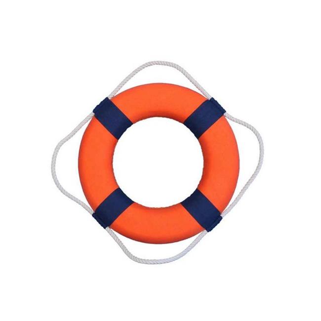 Handcrafted Decor Lifering 15-332 Vibrant Orange Decorative Lifering with Blu...