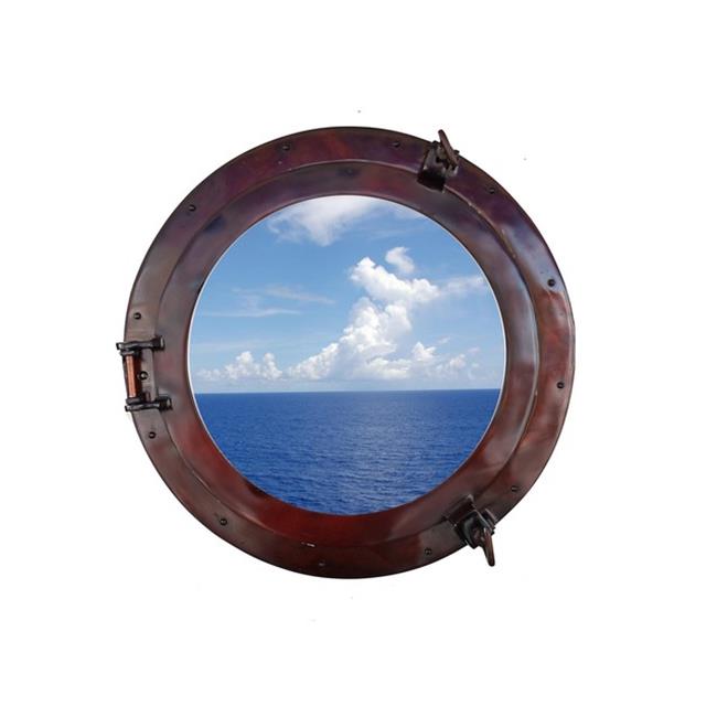 Handcrafted Decor MC-1965-20 AC - W Antique Copper Decorative Ship Porthole W...