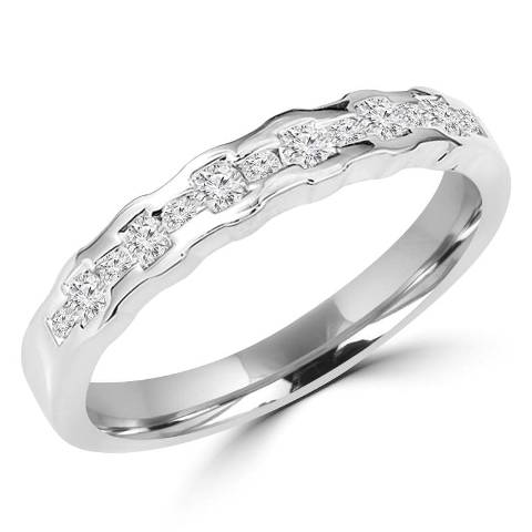 Picture of Majesty Diamonds Multi-Stone Round Cut CZ Wedding Band Ring in 0.925 Sterling Silver- 0.5 Carat