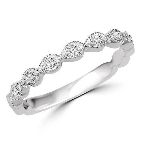 Picture of Majesty Diamonds Round Cut CZ Band Ring in 0.925 Sterling Silver- 0.2 Carat