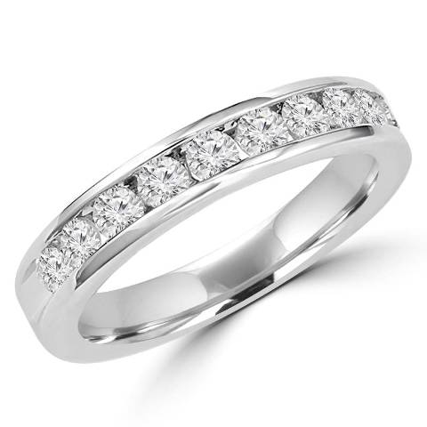 Picture of Majesty Diamonds Round Cut CZ Semi-Eternity Ring in 0.925 Sterling Silver- 1.25 Carat