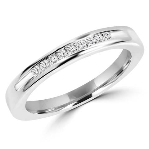 Picture of Majesty Diamonds Multi-Stone Round Cut CZ Wedding Band in 0.925 Sterling Silver- 0.9 Carat