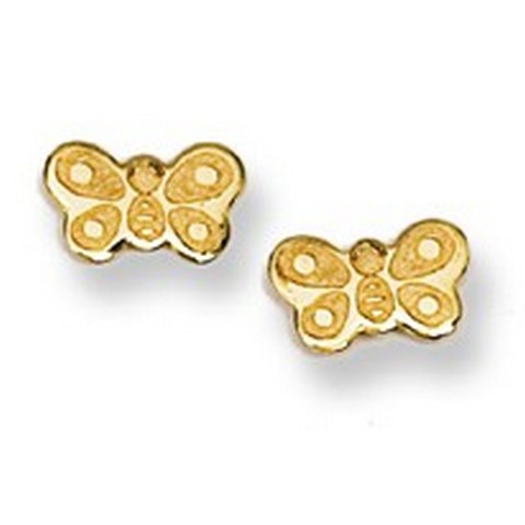 Butterfly Stud Baby Earrings in 14K Yellow Gold
