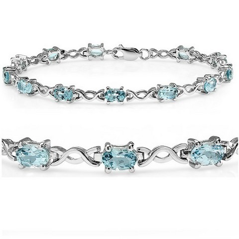 Picture of Amanda Rose Collection Blue Topaz Bracelet in Sterling Silver, 7 ct