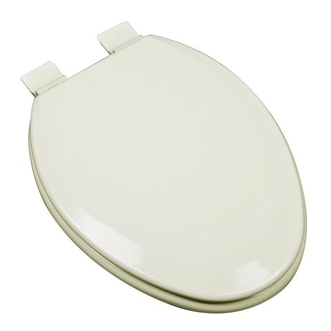 Picture of Plumbing Technologies 1F1E5-02 Premium Molded Elongated Wood Toilet Seat- Biscuit