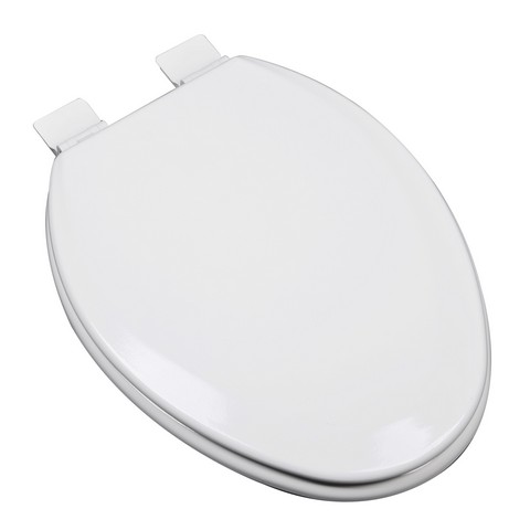 Picture of Plumbing Technologies 1F1E5-04 Premium Molded Elongated Wood Toilet Seat- Cotton White
