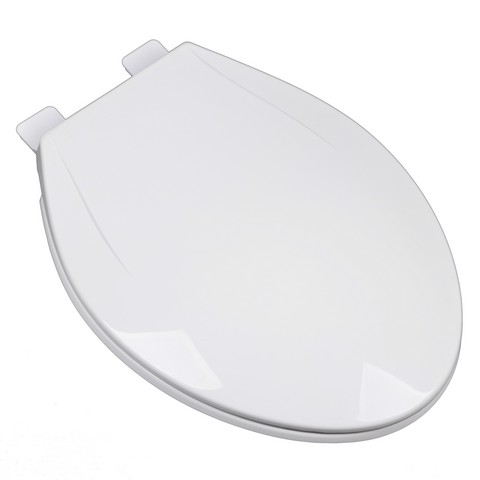2F1E6-04 Slow Close Plastic Elongated Contemporary Design Toilet Seat- Cotton White