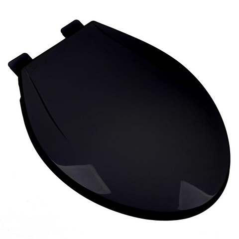 2F1E6-90 Slow Close Plastic Elongated Contemporary Design Toilet Seat- Black