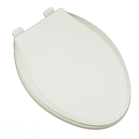 2F1E10-02 Heavy Duty Commercial Weight Slow Close Premium Plastic Elongated Toilet Seat- Linen & Biscuit