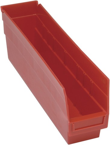 Store-More 6 in. Shelf Bin- Red