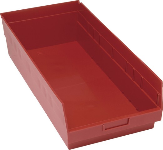 Store-More 6in. Shelf Bin - Red - 23.62 x 11.12 x 6 in. - Waterproof