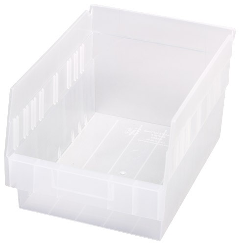 Quantum Storage Store-More Shelf Bin - Clear - 6 x 11.62 x 8.37 in.