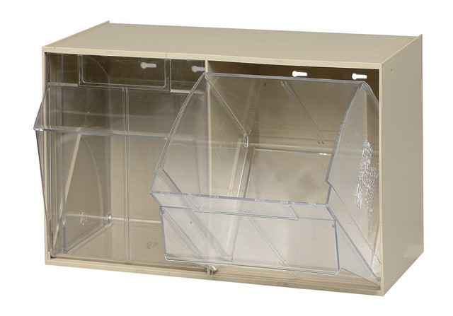 Clear Tip Out Bins - Ivory - 11.75 x 23.62 x 13.87 in.