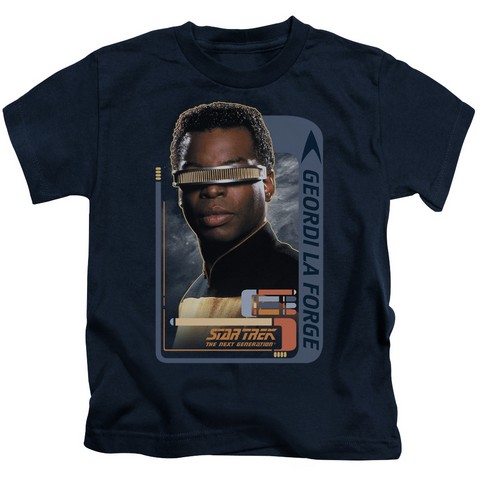 Star Trek-Geordi Laforge - Short Sleeve Juvenile 18-1 Tee - Navy- Large 7