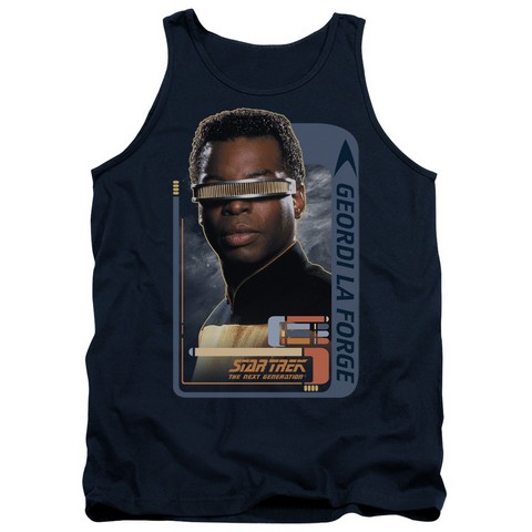 Star Trek-Geordi Laforge - Adult Tank Top - Navy- Medium