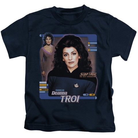 Star Trek-Deanna Troi - Short Sleeve Juvenile 18-1 Tee - Navy- Large 7