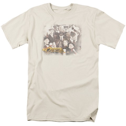 Cheers-Opening Distressed - Short Sleeve Adult 18-1 Tee - Cream- Medium