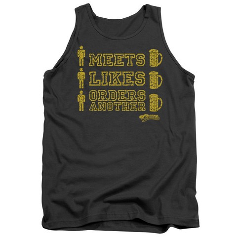 Cheers-Man Meets Beer - Adult Tank Top - Charcoal- Small