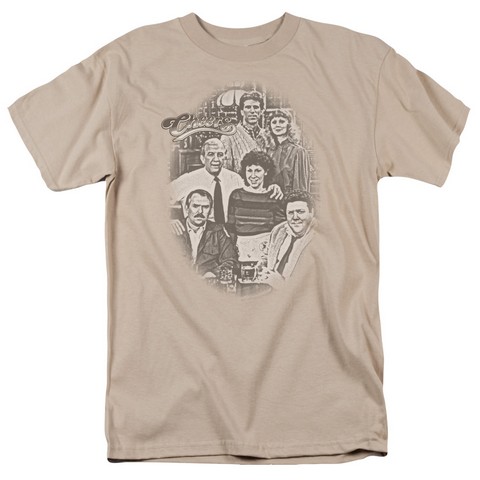 Cheers-Original Cast - Short Sleeve Adult 18-1 Tee - Sand- Medium