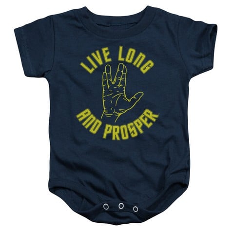 Star Trek-Live Long Hand - Infant Snapsuit - Navy- Large 18 Mos