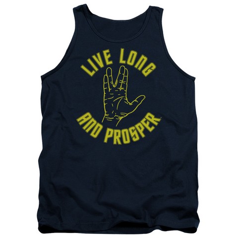 Star Trek-Live Long Hand - Adult Tank Top - Navy- Medium