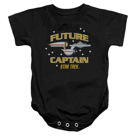 Star Trek-Future Captain - Infant Snapsuit - Black- Medium 12 Mos