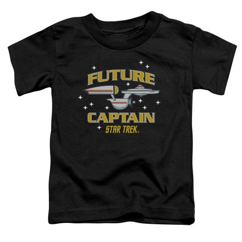 Star Trek-Future Captain - Short Sleeve Toddler Tee - Black- Small 2T