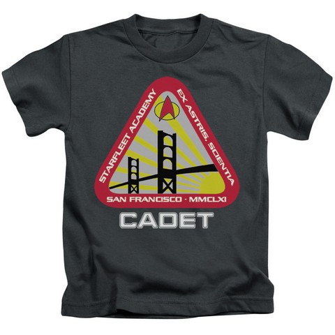 Star Trek-Starfleet Cadet - Short Sleeve Juvenile 18-1 Tee - Charcoal- Small 4
