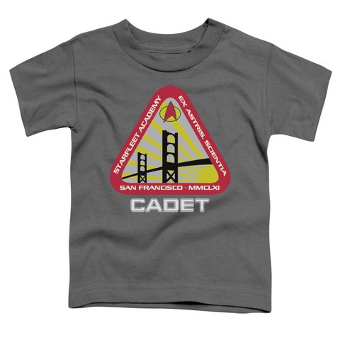 Star Trek-Starfleet Cadet - Short Sleeve Toddler Tee - Charcoal- Medium 3T