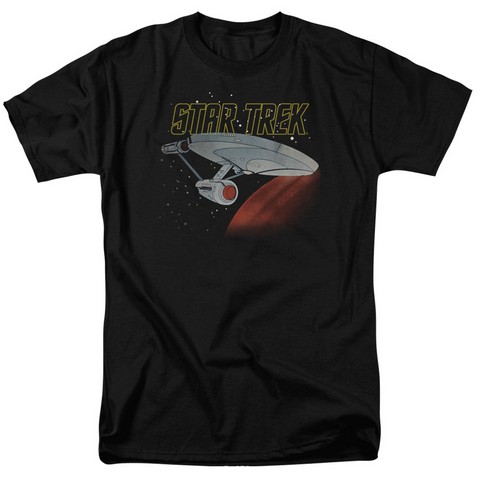 Star Trek-Retro Enterprise 18-1 Tee - Black- 4X