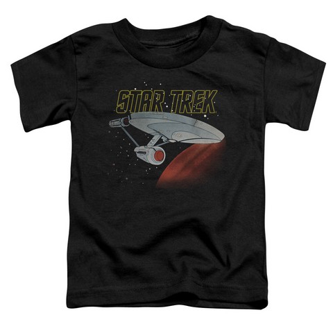 Star Trek-Retro Enterprise - Short Sleeve Toddler Tee - Black- Small 2T