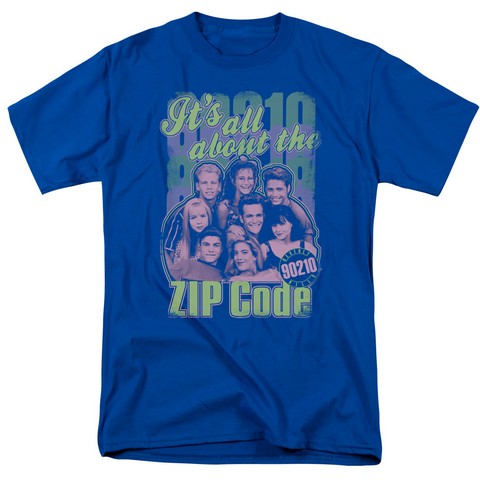 90210-Zip Code - Short Sleeve Adult 18-1 Tee - Royal- Medium