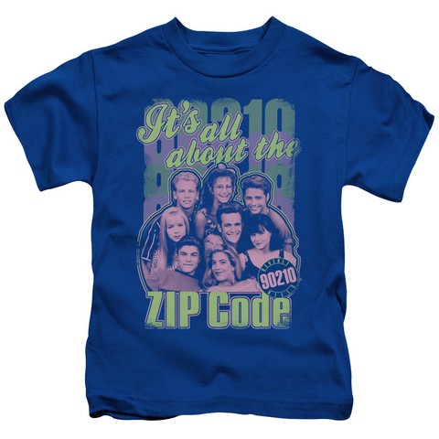 90210-Zip Code - Short Sleeve Juvenile 18-1 Tee - Royal- Small 4