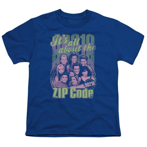 90210-Zip Code - Short Sleeve Youth 18-1 Tee - Royal- Small