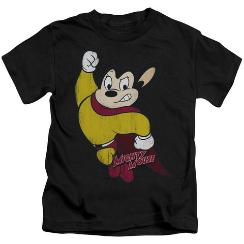 Mighty Mouse-Classic Hero - Short Sleeve Juvenile 18-1 Tee - Black- Small 4