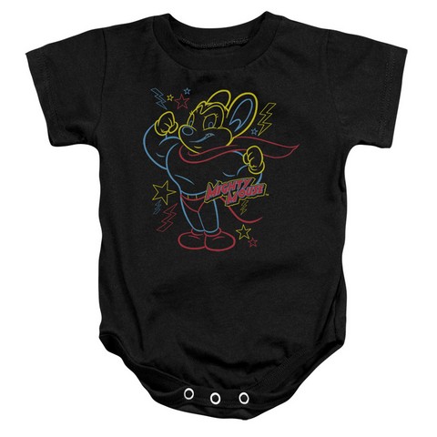 Mighty Mouse-Neon Hero - Infant Snapsuit - Black- Extra Large 24 Mos