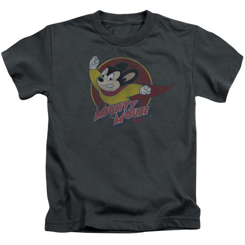 Mighty Mouse-Mighty Circle - Short Sleeve Juvenile 18-1 Tee - Charcoal, Small 4