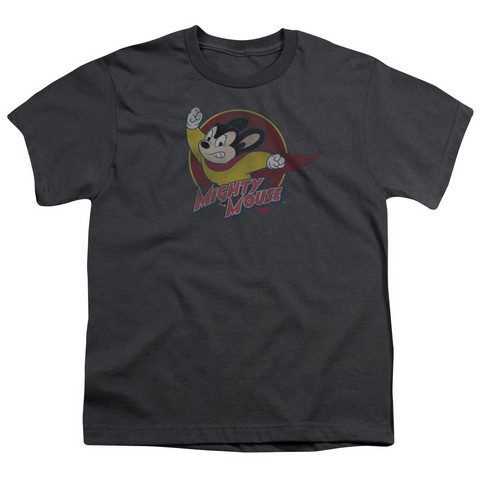 Mighty Mouse-Mighty Circle - Short Sleeve Youth 18-1 Tee - Charcoal- Medium