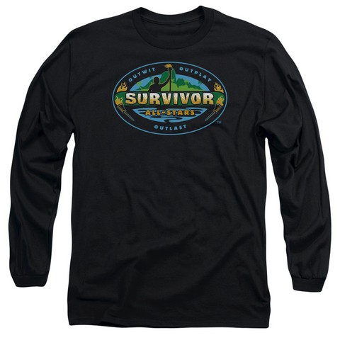 Survivor-All Stars - Long Sleeve Adult 18-1 Tee - Black- Medium