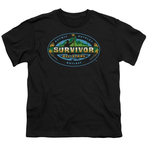 Survivor-All Stars - Short Sleeve Youth 18-1 Tee - Black- Extra Large