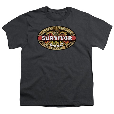 Survivor-Fiji - Short Sleeve Youth 18-1 Tee - Charcoal, Medium