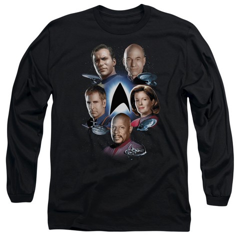 Star Trek-Starfleets Finest - Long Sleeve Adult 18-1 Tee - Black- Medium