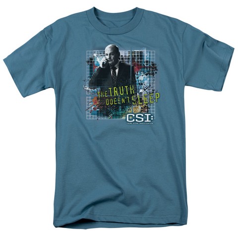 Csi-Truth Doesnt Sleep - Short Sleeve Adult 18-1 Tee - Slate- Small