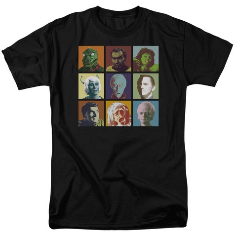 Star Trek-Alien Squares - Short Sleeve Adult 18-1 Tee - Black- Medium