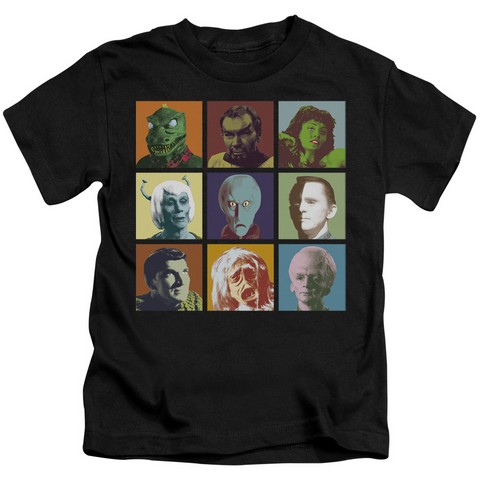 Star Trek-Alien Squares - Short Sleeve Juvenile 18-1 Tee - Black- Medium 5-6